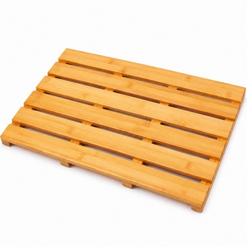 Natural bamboo bath mat - bamboo,